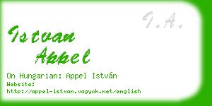 istvan appel business card